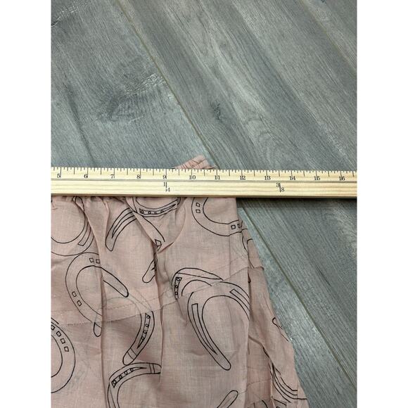 Raj Womens Pink Horse Shoe Print Elastic Waist Tiered Maxi Skirt One Size NWT - Picture 6 of 7